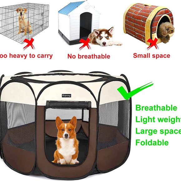 Dog Pet Playpen Foldable Pet Tent Puppy Travel Play Yard Size Small